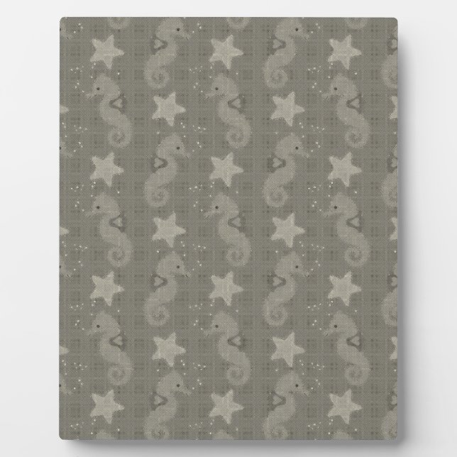 Antique Seahorse And Starfish Pattern Plaque (Front)