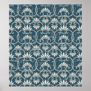 Antique Seamless retro worn out background retro C Poster