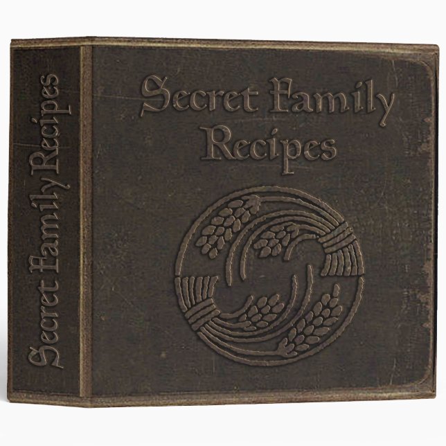 Antique Secret Family Recipes Binder (Front/Spine)