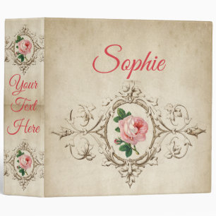 Antique Sepia Print Style with Rose Binder