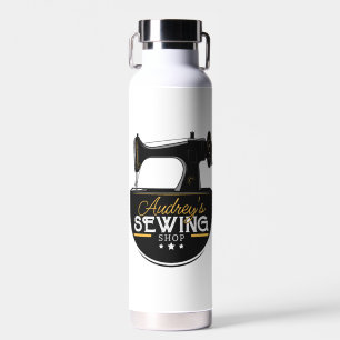 Antique Sewing Machine ADD NAME Seamstress Tailor  Water Bottle