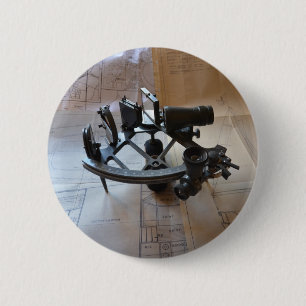 Antique Sextant 2 Inch Round Button