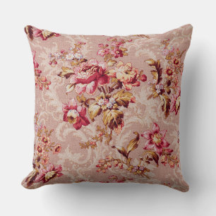 Antique Shabby Beautiful floral pattern Vintage Throw Pillow