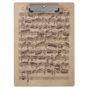 Antique Sheet Music Bach Manuscript Clipboard