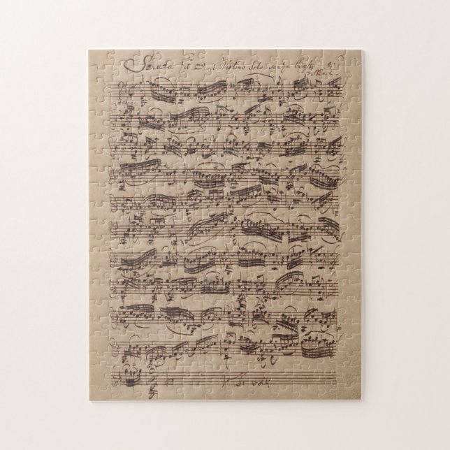 Antique Sheet Music Bach Manuscript Jigsaw Puzzle (Vertical)