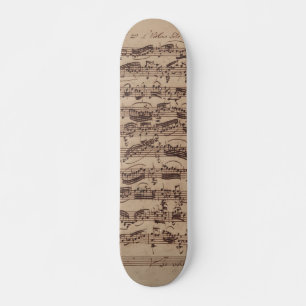 Antique Sheet Music Bach Manuscript Skateboard