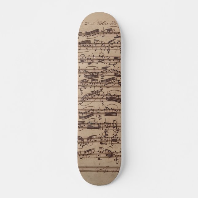 Antique Sheet Music Bach Manuscript Skateboard (Front)