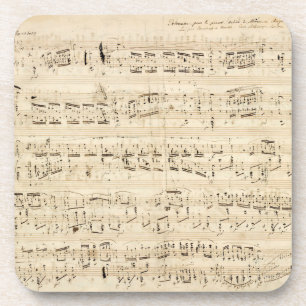 Antique Sheet Music Chopin Manuscript Coaster