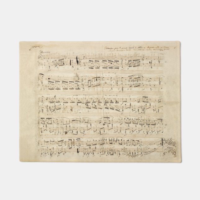 Antique Sheet Music Chopin Manuscript Doormat (Front)