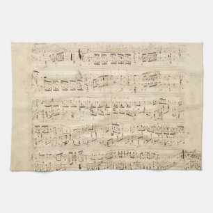 Antique Sheet Music Chopin Manuscript Kitchen Towel