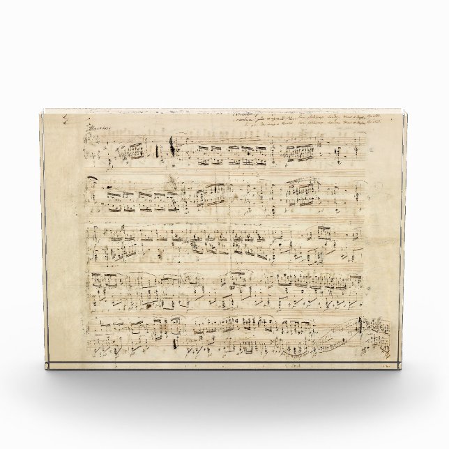 Antique Sheet Music Chopin Manuscript Photo Block (Front)