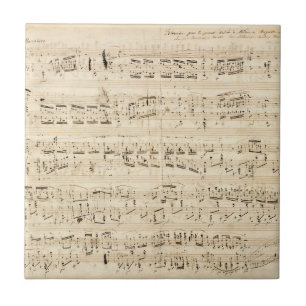 Antique Sheet Music Chopin Manuscript Tile