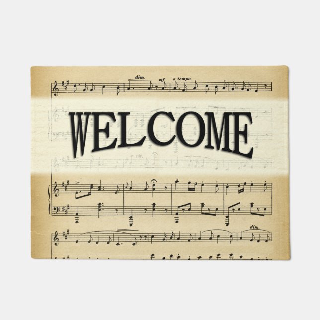 Antique Sheet Music Doormat (Front)