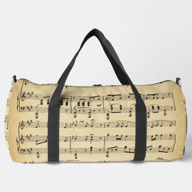 Antique Sheet Music Duffle Bag (Front)