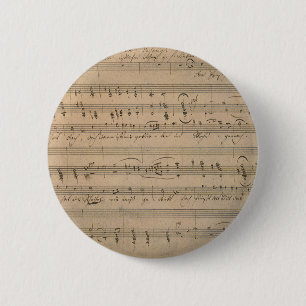 Antique Sheet Music from 1822, Song of the Old Man 2 Inch Round Button