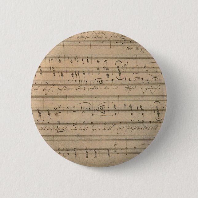 Antique Sheet Music from 1822, Song of the Old Man 2 Inch Round Button (Front)