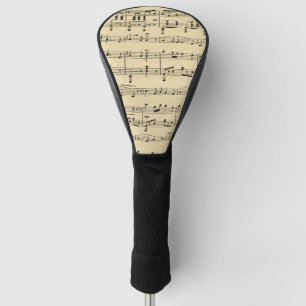 Antique Sheet Music Golf Head Cover