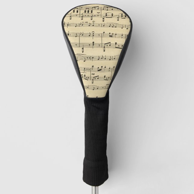 Antique Sheet Music Golf Head Cover (Front)