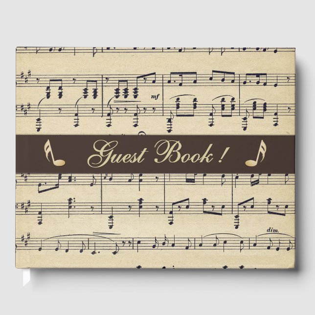 Antique Sheet Music Guest Book (Front)