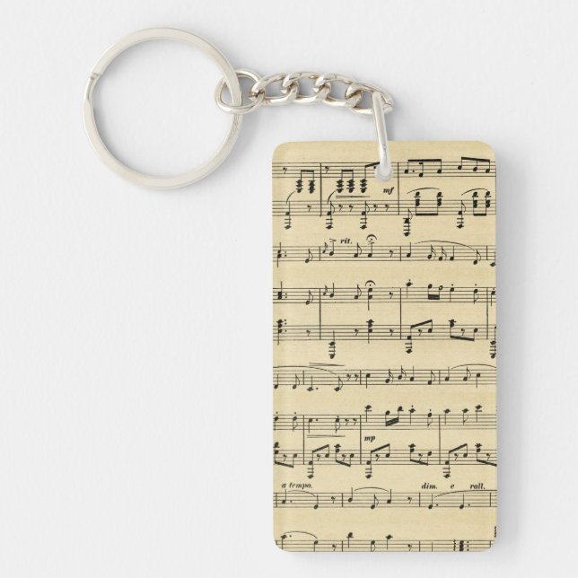 Antique Sheet Music Keychain (Front)