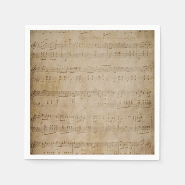 Antique Sheet Music Napkin (Front)