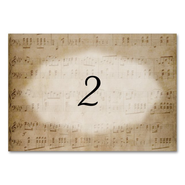 Antique Sheet Music Table Number (Front)