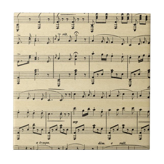 Antique Sheet Music Tile (Front)