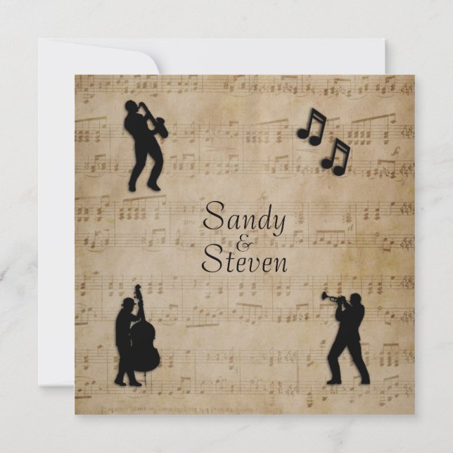 Antique Sheet Music Wedding Invitatio Invitation (Back)