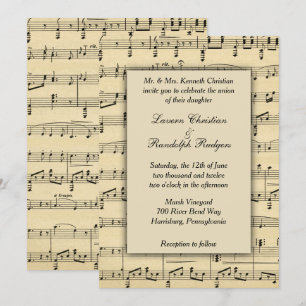 Antique Sheet Music Wedding Invitation