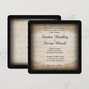 Antique Sheet Music Wedding Invitation