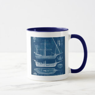 Antique Ship Blueprint I Mug
