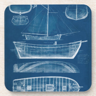 Antique Ship Blueprint II Coaster
