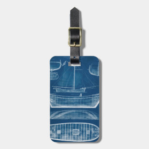 Antique Ship Blueprint II Luggage Tag
