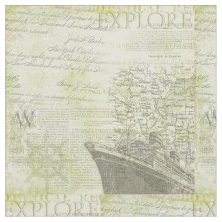 Antique Ship Cotton Fabric