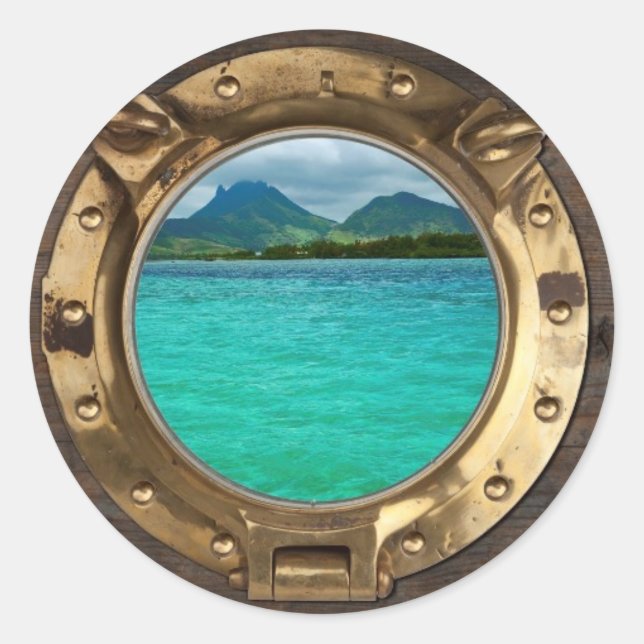 Antique ships window classic round sticker (Front)