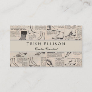 Antique Shoe Advertising Catalogue Business Card