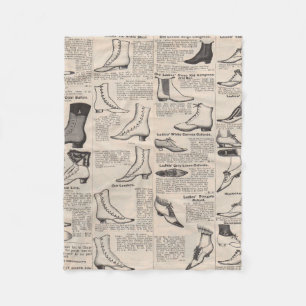 Antique Shoe Advertising Catalogue Fleece Blanket