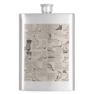 Antique Shoe Advertising Catalogue Hip Flask