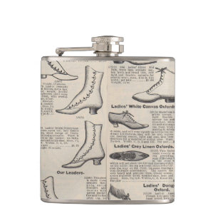 Antique Shoe Advertising Catalogue Hip Flask