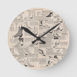 Antique Shoe Advertising Catalogue Round Clock