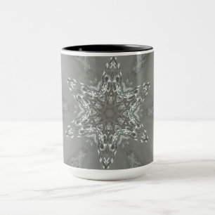 Antique Silver Grey Decorative Kaleidoscopic Star Mug