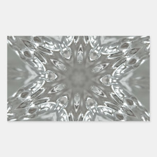 Antique Silver Grey Decorative Kaleidoscopic Star Sticker