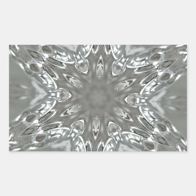 Antique Silver Grey Decorative Kaleidoscopic Star Sticker (Front)