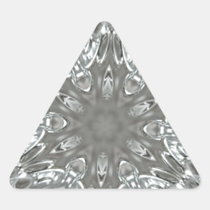 Antique Silver Grey Decorative Kaleidoscopic Star Triangle Sticker