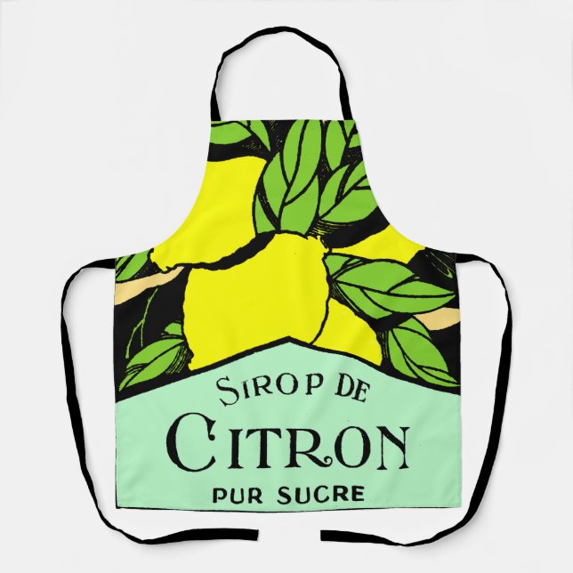 Antique Sirop de Citron Lemons Advertising Poster Apron (Front)