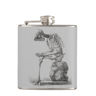 Antique Skeleton Anatomy: Gothic Halloween Medical Hip Flask