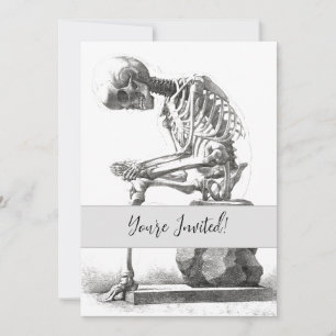 Antique Skeleton Anatomy: Gothic Halloween Medical Invitation