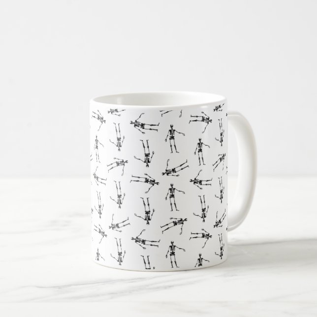Antique Skeleton Art CUSTOM BACKGROUND COLOR Coffee Mug (Front Right)
