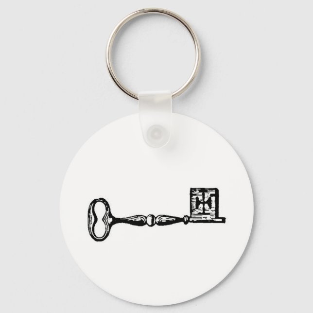 Antique skeleton key engraving keychain (Front)