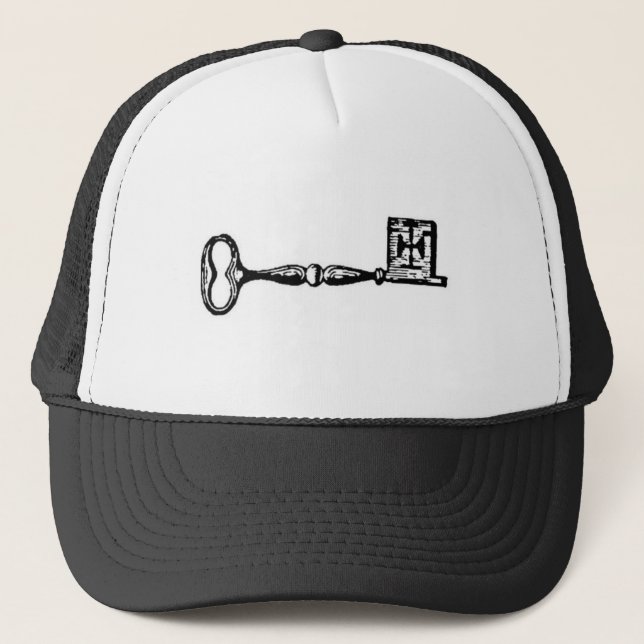 Antique skeleton key engraving trucker hat (Front)